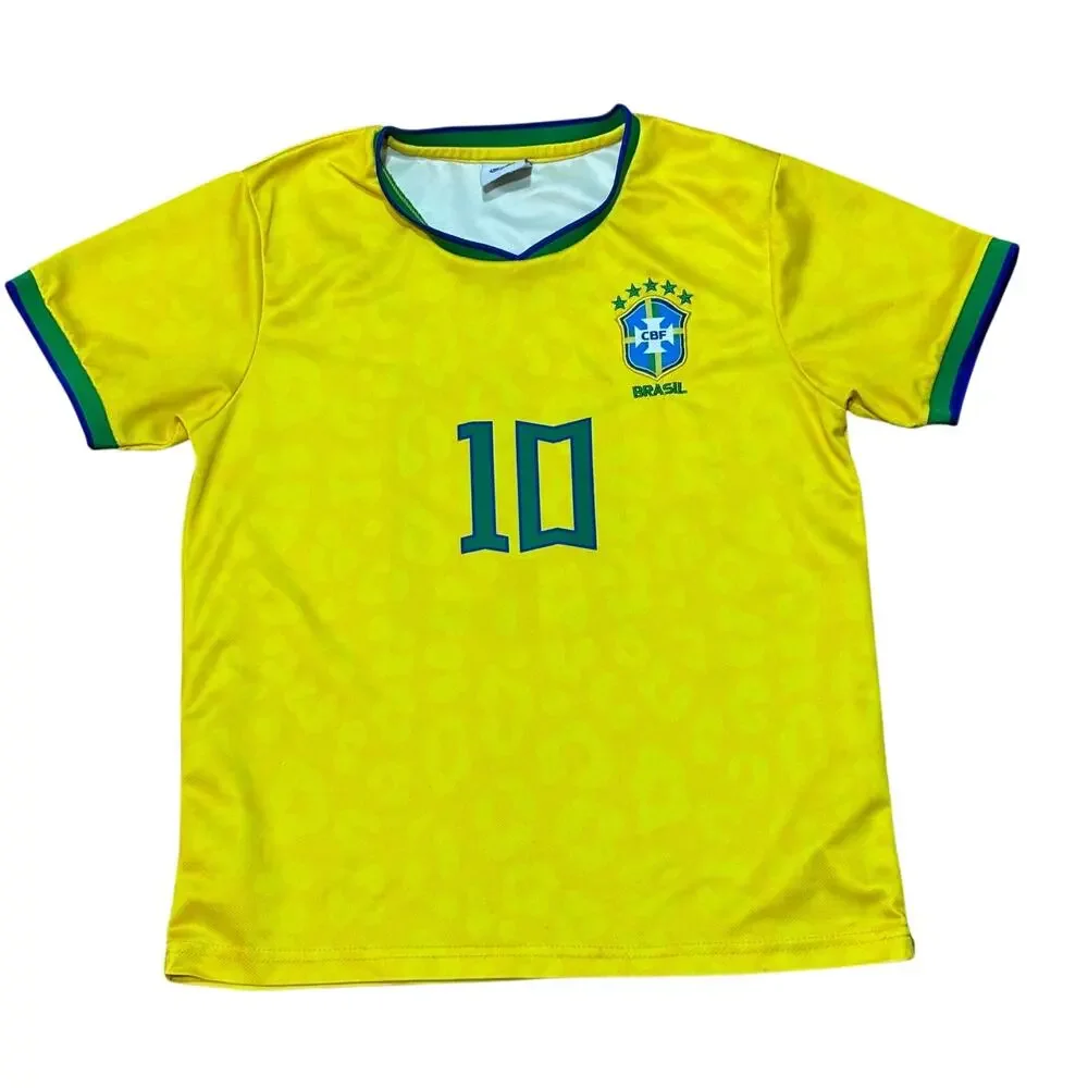 Kids US 10 CBF Confederação Brasileira de Futebol Neymar Jr #10 Jersey Brazil 26